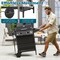 Outdoor Propane Gas Grill 30,000 BTU with Side Burner and Storage Shelves